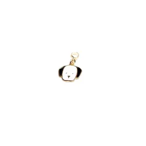 BERLOQUE PENDURADO CACHORRO RESINADO COM ESCRITO I LOVE DOGS- BANHADO A OURO 18K