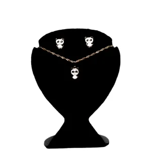 CONJUNTO INFANTIL PANDA RESINADO - BANHADO A OURO 18K