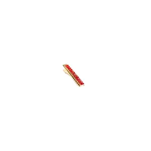 PRESILHA BICO DE PATO COM NAVETE PINK - BANHADO A OURO 18K