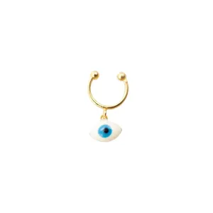 PIERCING FAKE ARGOLA COM OLHO GREGO - BANHADO A OURO 18K