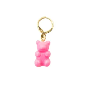 PINGENTE URSINHO TED ROSA NEON CINTILANTE- BANHADO A OURO 18K