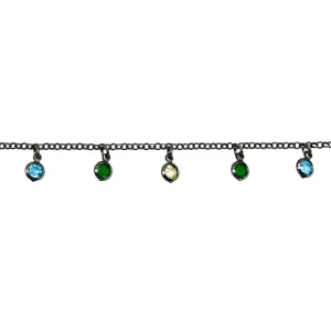 CORRENTE PINGO DE LUZ COLORS ELO PORTUGUÊS COM EXTENSOR  - BANHADO A RÓDIO NEGRO