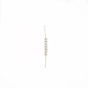 BRINCO TRANSVERSAL ZIRCONIA BOLINHA CRISTAL  - BANHADO A RÓDIO BRANCO