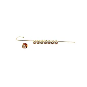 BRINCO TRANSVERSAL ZIRCONIA BOLINHA CRISTAL  - BANHADO A OURO 18K