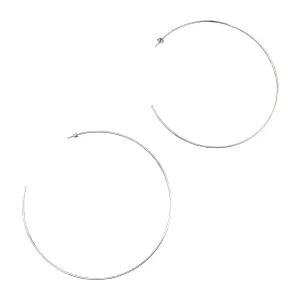 ARGOLA LISA EXTRA GRANDE - BANHADO A RÓDIO BRANCO
