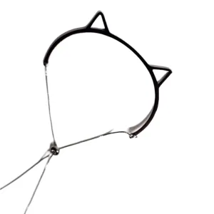 BRACELETE ORELHA DE GATO  -BANHADO A RÓDIO NEGRO