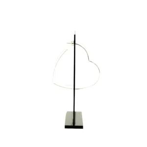 BRINCO ARGOLA CORAÇÃO LISO GRANDE - BANHADO A RÓDIO BRANCO