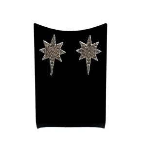 BRINCO ESTRELA CADENTE COM ZIRCONIA - BANHADO A RÓDIO BRANCO