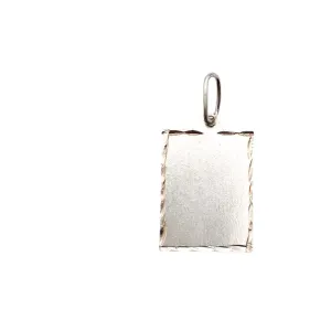 PINGENTE PLACA MEDIA TRABALHADA PARA GRAVAR- PRATA 925