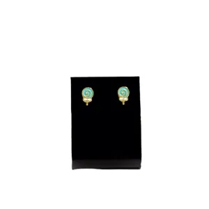 BRINCO INFANTIL PIRULITO RESINADO AZUL -BANHADO A OURO 18K