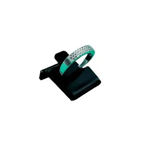 ANEL APARADOR COM FILEIRA TRIPLA CRAVEJADO COM MICRO ZIRCÔNIA CRISTAL Nº 20- BANHADO A PRATA 925