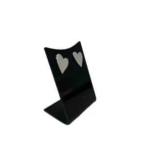 BRINCO CORAÇÃO COM PONTA LISO - BANHADO A RÓDIO BRANCO