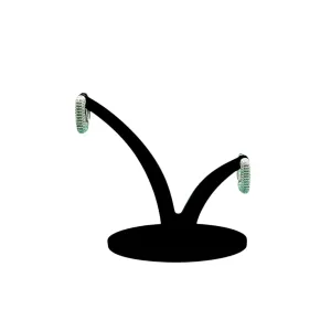 BRINCO ARGOLA QUADRADA ABAULADO COM CRAVAÇÃO DE MICRO ZIRCONIA CRISTAL GRANDE - BANHADO A PRATA 925