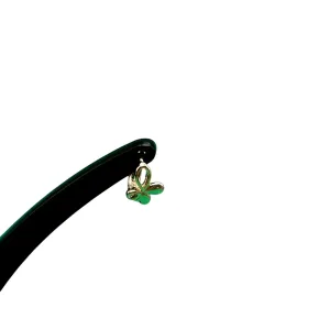 BRINCO ARGOLA PEQUENA COM BORBOLETA LISO - BANHADO A OURO 18K