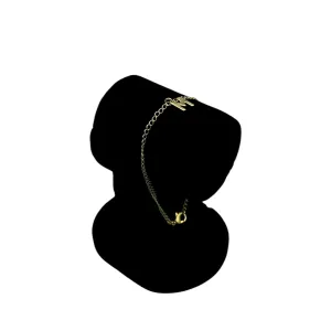 PULSEIRA GRUMET FINO COM INCIAL M- BANHADO A OURO 18K