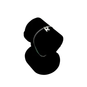 PULSEIRA GRUMET FINO COM INCIAL R- BANHADO A PRATA 925