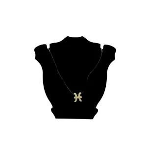 CORRENTE FIO DE SILICONE COM PINGENTE MADRÉROLA SIGNO PEIXES- BANHADO A OURO 18K