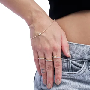 ANEL INSPIRAÇÃTREVO TIPO SOLITARIO COM MICRO ZIRCONIA CRISTAL Nº17- BANHADO A OURO 18K