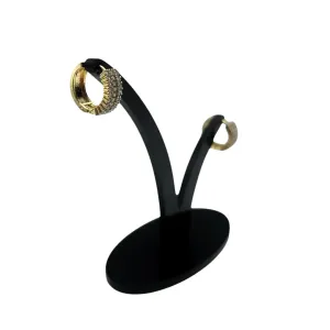 BRINCO ARGOLA GRANDE  COM FILEIRA TRIPLA CRAVADO COM MICRO ZIRCÔNIA CRISTAL E BOLINHAS COM PONTAS  - BANHADO A OURO 18K