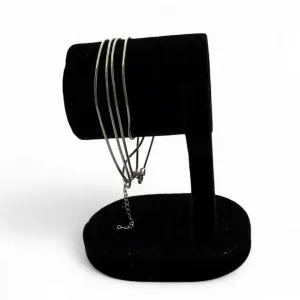 PULSEIRA RABO DE RATO 70CM LISA-  BANHADO A RÓDIO BRANCO