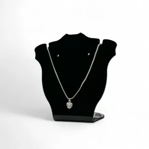 CORRENTE VENEZIANA PONTO DE LUZ CORAÇÃO LISO S/ EXTENSOR - BANHADO A PRATA 925