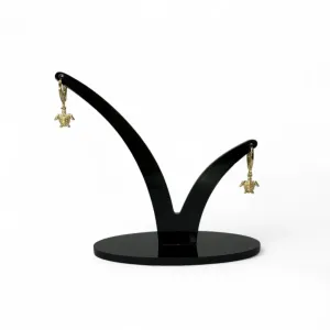 BRINCO ARGOLA COM PENDURICALHO TARTARUGA LISA - BANHADO A OURO 18K