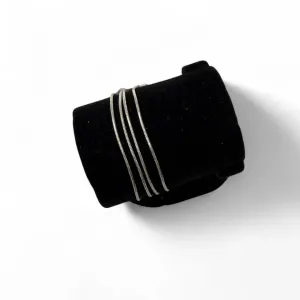 PULSEIRA RABO DE RATO 70CM LISA-  BANHADO A RÓDIO BRANCO