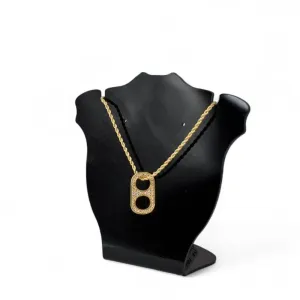 CORRENTE CORDÃO BAIANO LACRE CRAVEJADO ZIRCONIA CRISTAL- BANHADO A OURO 18K