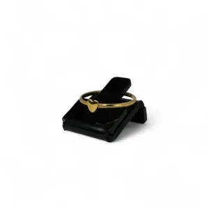 ANEL LISO COM CORAÇÃO PEQUENO LISO N27- BANHADO A OURO 18K