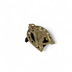 PINGENTE CAVALO FERRADURA GRANDE CHAPADO  - BANHADO A OURO 18K