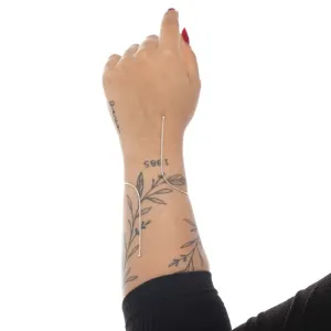 BRACELETE PALITO DUPLO LARGO PONTILHADO   - BANHADO A PRATA 925