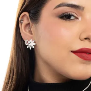 BRINCO ORGANICO FLOR GIRASOL MÉDIA LISA - BANHADO A PRATA 925