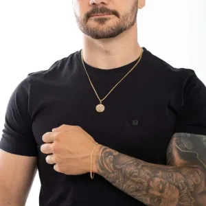 PINGENTE MEDALHA DE SÃO BENTO MÉDIA- BANHADO A OURO 18K