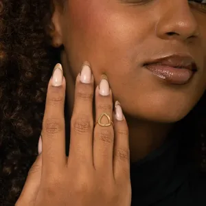 ANEL FORMAS GEOMETRICA GOTA Nª04  - BANHADO A OURO 18K