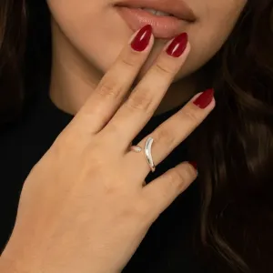 ANEL REGULAVEL COM 2 PONTAS LISAS - BANHADO A PRATA 925