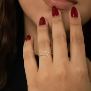 ANEL RÉGULAVEL SÍMBOLO INFINITO SIMPLES - BANHADO A PRATA 925