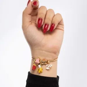 BERLOQUE SEPARADOR SORVETE COM CASQUINHA MARRON RESINADO  - BANHADO A OURO 18K