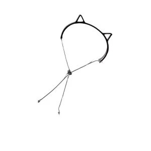 BRACELETE ORELHA DE GATO  -BANHADO A RÓDIO NEGRO