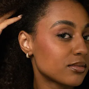 BRINCO ARGOLA CRAVEJADO ZIRCONIA GORDINHA - BANHADO A OURO 18K