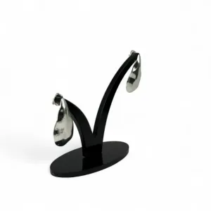 BRINCO ORGANICO GOTA GRANDE LISA - BANHADO A PRATA 925