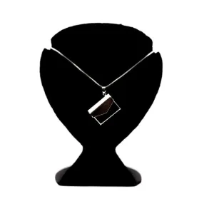 CORRENTE RELICÁRIO CARTA COM ABERTURA  - BANHADO A RÓDIO BRANCO