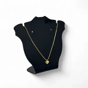 CORRENTE VENEZIANA COM MINI CORAÇÃO LISO   - BANHADO A OURO 18K