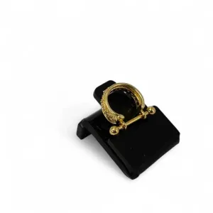 PIERCING CONCH 2 FILEIRA LISAS/ 1 ZIRCONIA   - BANHADO A OURO 18K