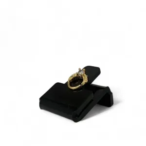 PIERCING SEPTO ZIRCONIA DETALHE FOLHA - BANHADO A OURO 18K