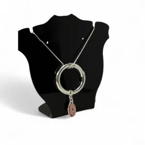 CORRENTE COM PINGENTE ARO PARA BERLOQUE COM DONUTS  - BANHADO A PRATA 925