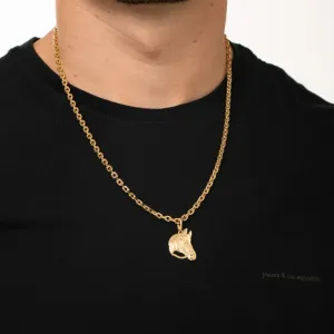 PINGENTE CABEÇA DE CAVALO CHAPA LISA-  BANHADO A OURO 18K