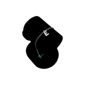 PULSEIRA GRUMET FINO COM INCIAL E- BANHADO A PRATA 925