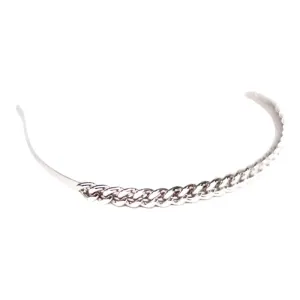 TIARA ELO GRUMET MÉDIO - BANHADO A RÓDIO BRANCO