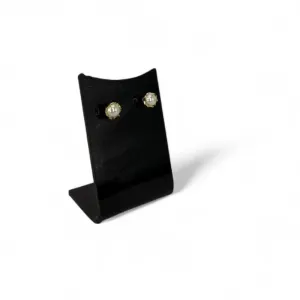 BRINCO BASE FLOR COM PÉROLA - BANHADO A OURO 18K