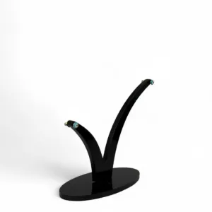 BRINCO PEQUENO OLHO GREGO AZUL  - BANHADO A OURO 18K